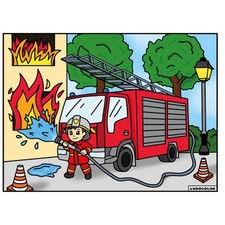 Coloriage - Pompier - Tableau