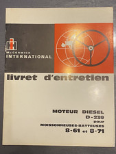 livret entretien MOTEUR moissonneuse batteuse McCormick INTERNATIONAL