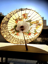 Ombrelle japonaise WAGASA ancienne en bambou et papier washi