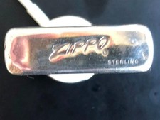 Briquet ZIPPO en argent sterling années 70 design plat écriture italienne...