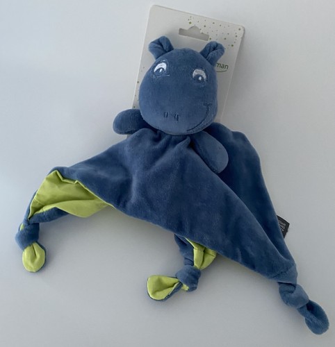 Doudou plat dragon - dragon, bleu