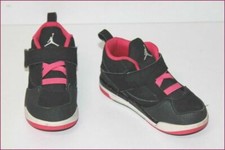 JORDAN Nike Enfants 644875-009 Cuir Noir et Rose T 26 TBE