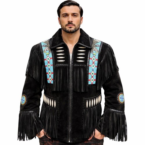 Veste cuir daim noir à - veste,