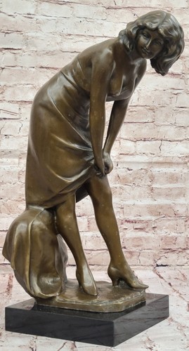 Signée jean bronze statue - signée,