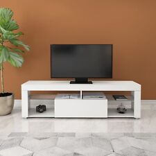 Meuble banc buffet TV support de télévision pour salon blanc 140 x 51 x 35 cm