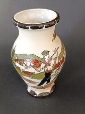 **Vase Gaitaud en grès d'art basque grand feu décor de bouvier