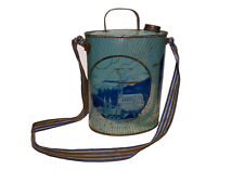 Ancienne gourde Eau Bénite   Pélerinage Lourdes Bidon tôle, boite collection