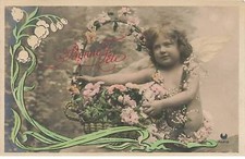 Enfant - Bonne Fête - Enfant portant des ailes d'ange, et portant un panier r