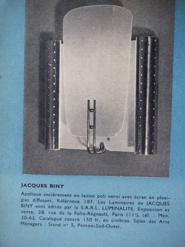 Publicité 1956 jacques biny - 1956,