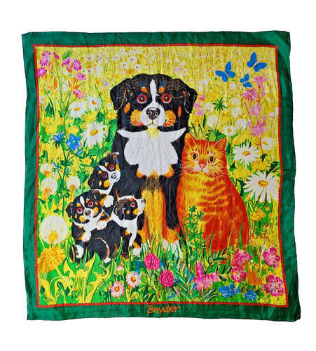 Foulard carré soie vintage