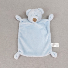 Doudou plat ours bleu ciel SIMBA TOYS yeux et nez marron
