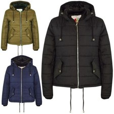 Veste Fille Enfant Croisée Matelassée Puffer À Capuche Chaude Épaissie 3-13 Ans