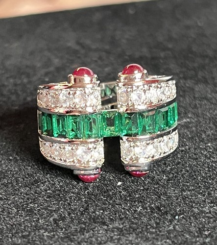 Bague cocktail verte ajustable