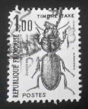 France - 1982 Postage Due Insects 1.00 F Ground Beetle used (871) -