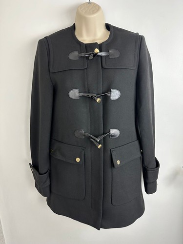 Zara black lined duffle - duffle, coat