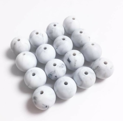 Perle silicone 9mm couleur - perle,