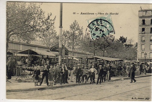 Cpa asnieres place du - asnieres,