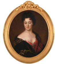 PORTRAIT "élégante" peinture école Française 18e tableau vintage antique µ