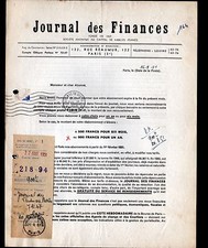PARIS (II°) PRESSE / IMPRIMERIE "JOURNAL DES FINANCES" en 1951