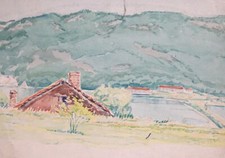 Tableau ancien aquarelle