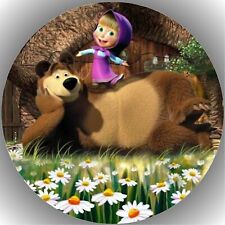 Masha et Michka . Décoration de gâteau comestible ,Azyme , disque diamètre 20cm.