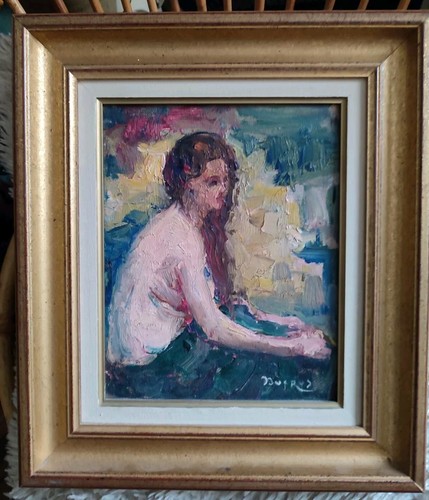 Belle huile sur carton - huile,