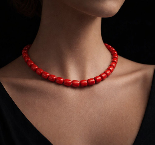 Collier perles tambour - collier, de