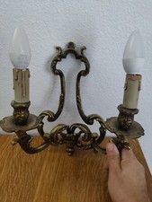 Ancienne Applique Murale 2 Feux Bronze Doré Style Louis XV 2,2kg