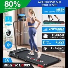 BLACK LORD Tapis de Course/Marche Électrique Maison Bureau Incliné Pliable