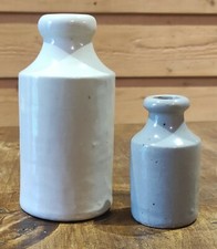 2 Anciennes Bouteilles en grès Pharmacie Mercure Bourdon Frères Paris/apothecary