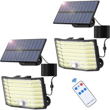 Lot de 2 lampes solaires d'extérieur à 226 LED avec détecteur de mouvement 3 ...