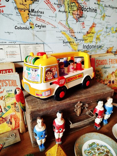 Jouet ancien bus scolaire - jouet,