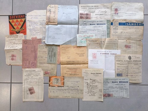 Lot factures timbres - fiscaux,