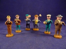 Ancien jouet orchestre musiciens jazz fanfare bois figurine Erzgebirge Nurnberg