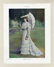 "ROBE DE COURSES" Planche originale entoilée publiée dans LES MODES en 1902 