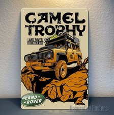 Affiche en métal de voiture Camel Trophy Defender 110 - enseigne - taille :...