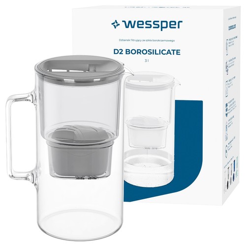 Filtre eau pot verre - eau, 3l
