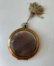 Ancien Miroir poudrier de sac nacre 1920