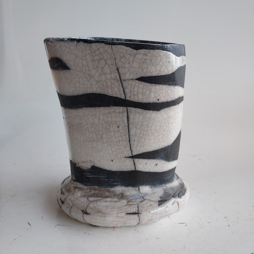 Vase sculpture raku signé - vase,