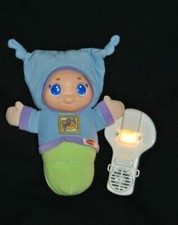 Peluche Doudou Luciole PLAYSKOOL 2008 Bleu Vert Veilleuse Musical Lumineuse