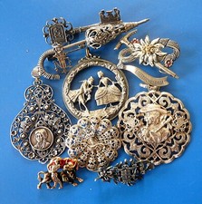 LOT Bijoux REGIONAUX Pendentifs ANCIENS Rétro Antique Old COSTUME French JEWELRY