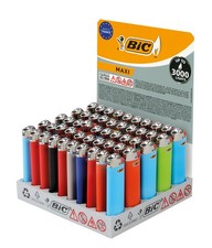 Briquets Bic Classic Maxi J26. Présentoir De 50 Pièces Couleurs Assorties