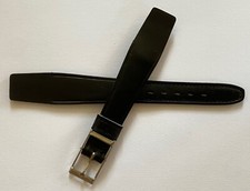 C701 BRACELET STRAP CUIR LISSE NOIR MONTRE AVEC POMPE ANSE BARETTE FIXE 16 MM