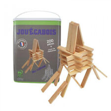 Jouécabois Baril de 200 planchettes Jouets Français BOIS naturel Jeu Eveil Kapla