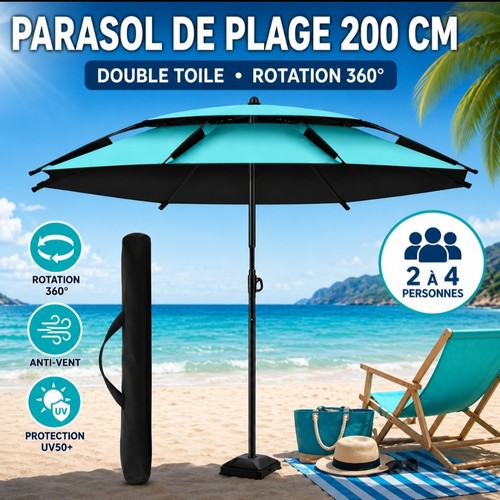 Parasol plage 200 - cm, double