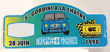 TROPHEE GORDINI RENAULT 8 R8 R10 1998 AUTHENTIQUE PLAQUE CHARTRE
