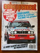 ECHAPPEMENT n°221 du 3/1987; Essai Golf GTi GR.A Eriksson/ Lancia Fluvia Zagato