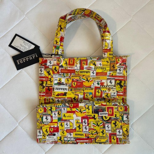 Ferrari logo print handbag