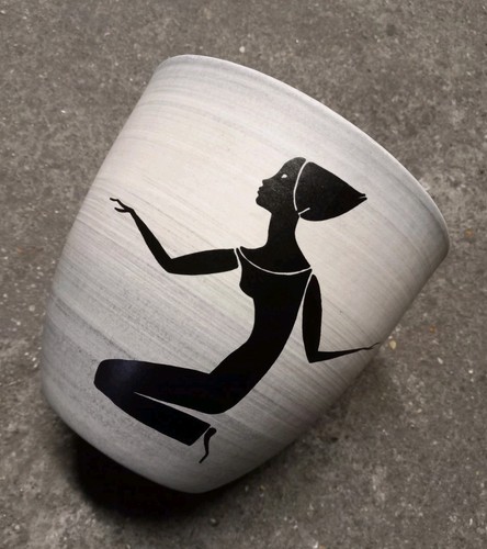 Ceramique cache pot art deco - pot,