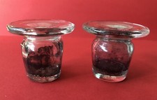 lot de deux Anciens Encriers en verre pour pupitre 